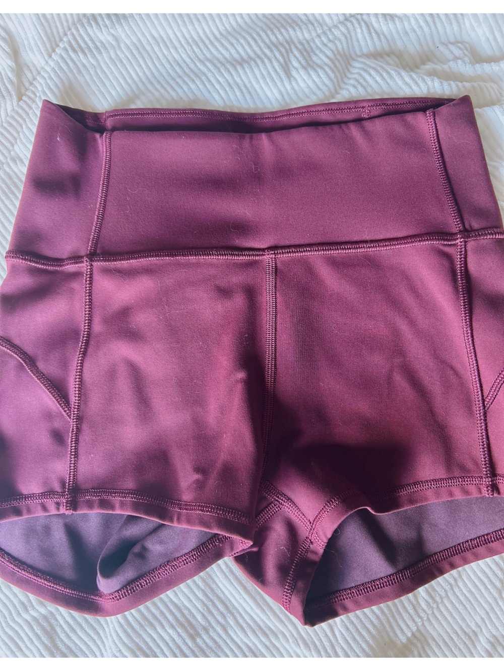 lululemon athletica Burgundy High-Rise Bike Shorts